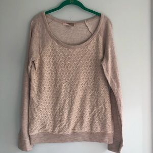 Blush pink Lace Forever 21 Pullover Large Lg